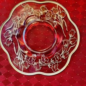 Sterling on Glass Presentation Plate, 8”